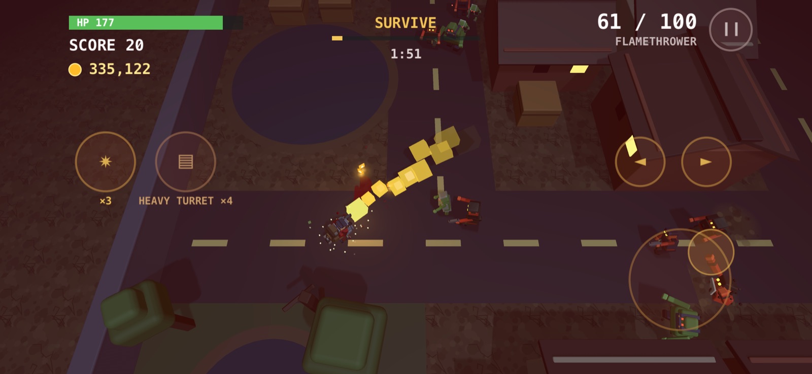 The flamethrower filling a doorway