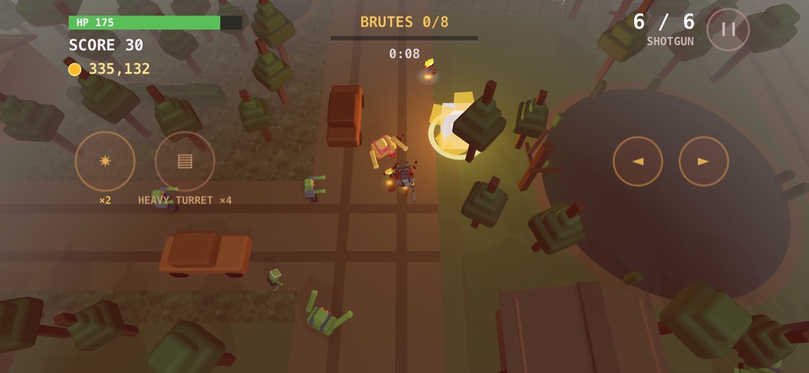 The knife swung through a brute at close range